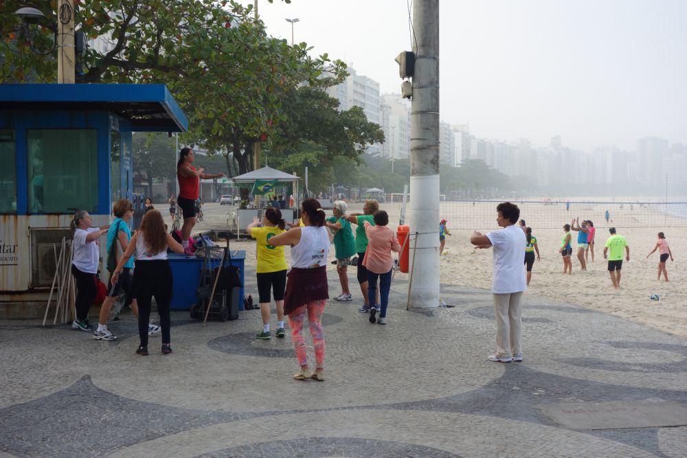 Morning exercise class