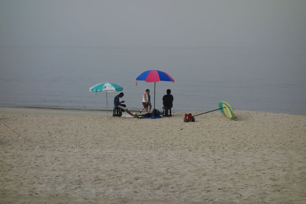 Relaxing while most of their boards are rented . . .