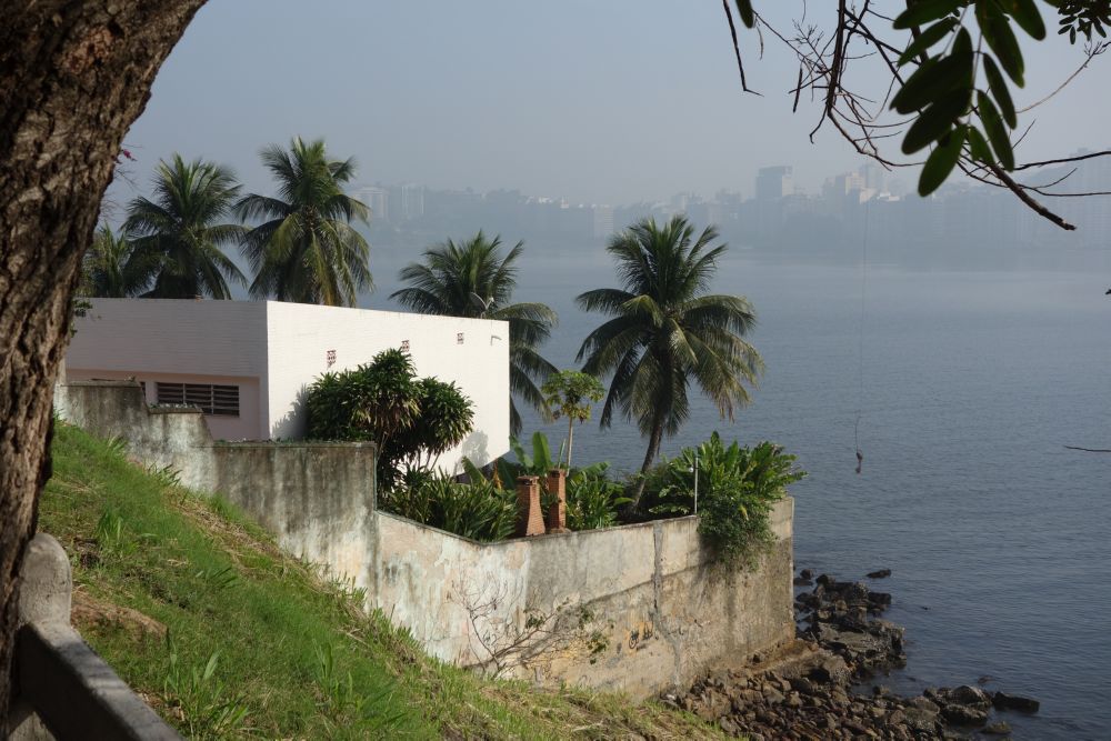 The house beyond the green wall has an excellent back yard!