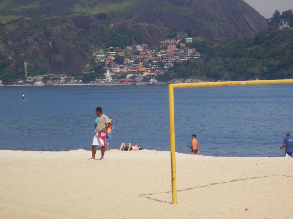 The beach with Jurajuba in the background.