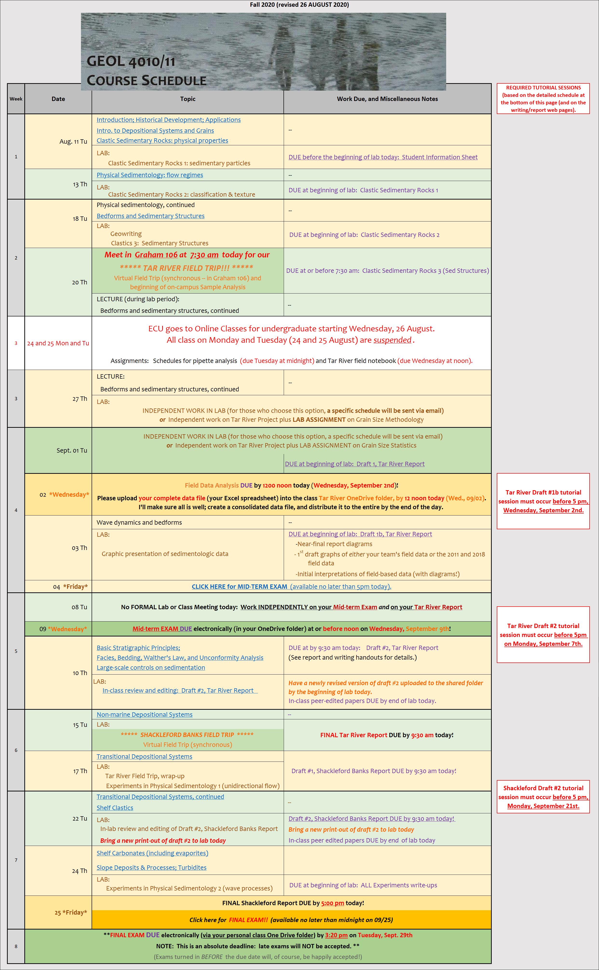 2020 Revised Schedule