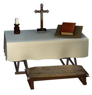 Altar-table and crucifix
