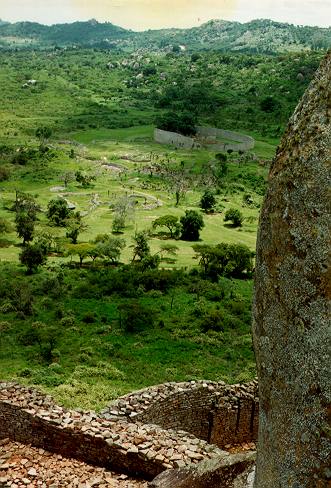 Great Zimbabwe from the Hill Complex,
John Hobgood, 1997